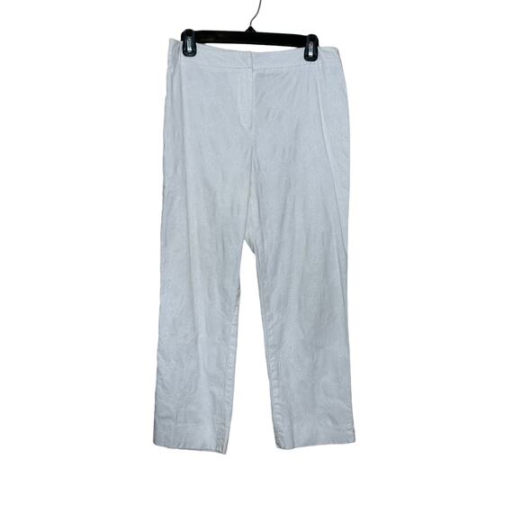 Jones New York Signature white floral textured cropped pants size 6 - Picture 5 of 8